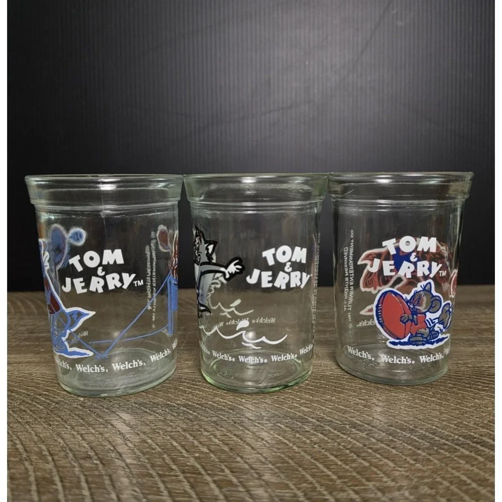 Vintage Welch's Tom‎ And Jerry Juice Glasses, Set of 3